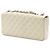 Chanel White Classic Perforated Lambskin East West Flap Bianco Crudo - vista 2