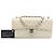 Chanel White Classic Perforated Lambskin East West Flap Bianco Crudo - vista 7