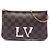 Louis Vuitton Pochette Double Zip in Damier Ebene marrone