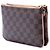 Louis Vuitton Pochette Double Zip in Damier Ebene marrone - vista 2