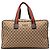Borsa da viaggio Gucci in tela GG beige con banda Web