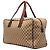 Borsa da viaggio Gucci in tela GG beige con banda Web - vista 2
