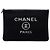 Clutch Chanel Black Large Wool Felt Deauville O Case Nero