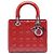 Lady Dior Cannage in vernice rosso, misura Medium