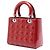 Lady Dior Cannage in vernice rosso, misura Medium - vista 2