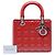 Lady Dior Cannage in vernice rosso, misura Medium - vista 7