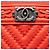 Clutch Chanel Boy O Case in agnello con chevron rosso grande e doppia cucitura - vista 5