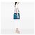 Borsa shopper Prada Blue Saffiano Lux - vista 6