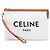 Céline Pochette Celine Brown Large Canvas Logo Marrone Beige