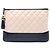 Clutch Chanel Gabrielle O Case in pelle di vitello invecchiata marrone Medium