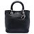 Dior Black Medium Woven Calfskin Soft Lady Dior Nero