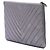 Clutch Chanel Gray Medium Chevron Metallic Calfskin O Case Marrone Grigio antracite - vista 2