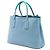 Prada Blauer Bicolor Saffiano Cuir Double Satchel Medium Hellblau - Ansicht 2