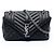 Borsa College Monogram Triquilt in pelle di pecora nera Medium Saint Laurent Nero