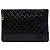 Chanel Black Large Aged Calfskin Gabrielle O Case Clutch Nero
