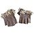 Chanel graue fingerlose Lederhandschuhe mit Chiffon-Details