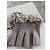 Chanel graue fingerlose Lederhandschuhe mit Chiffon-Details - Ansicht 2
