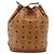 Sacchetto a coulisse MCM Vicetos Logogram Drawstring Bag in PVC e pelle marrone oro Auth ka4224A D'oro - vista 2