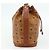 Sacchetto a coulisse MCM Vicetos Logogram Drawstring Bag in PVC e pelle marrone oro Auth ka4224A D'oro - vista 3