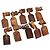 LOUIS VUITTON Powanie Name Tag Leather 10set Beige LV Auth 167213