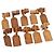 LOUIS VUITTON Powanie Name Tag Leather 10set Beige LV Auth 167220