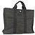 Hermès HERMES Her Line MM Handtasche Canvas Grau Silber Authentisch 178570 Braun