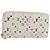LOUIS VUITTON Monogram Multicolor Zippy Wallet White M60241 LV Auth 178601A Bianco