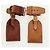 LOUIS VUITTON Powanie Name Tag Leather 10set Beige LV Auth 167215 - vista 11