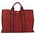 Hermès Borsa Fourre Tout HERMES 2 Set Cotone Rosso Verde Autentica BA12496 - vista 2