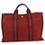 Hermès Borsa Fourre Tout HERMES 2 Set Cotone Rosso Verde Autentica BA12496 - vista 3