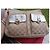 Borsa Gucci in tela monogrammata beige e pelle dorata con ricamo rosa D'oro - vista 13