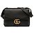 Borsa a tracolla Gucci Black Large GG Marmont in pelle di vitello martellata
