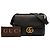 Borsa a tracolla Gucci Black Large GG Marmont in pelle di vitello martellata - vista 7