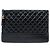 Chanel Black Large Aged Calfskin Gabrielle O Case Clutch