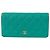 Timeless Chanel Carteira Long Flap Clássico Atemporal em Caviar Azul