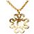 Chanel Coco Mark Clover Motif Chain Pendant Necklace Golden - view 2