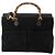 Gucci Vintage Diana Bamboo Top Handle Tote in struzzo Medium Nero