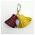 Hermès Porte-clés Carmen Uno-Dos, lime/rouge grenat, Milo lambskin Jaune  - vue 2