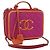 Borsa a tracolla vanity CHANEL CC Filigree Chain in cotone Rosa Oro CC Auth 177990 D'oro