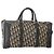 Borsa Boston Christian Dior Trotter Canvas Navy Silver Auth 175624 Argento Blu navy