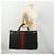 Bolsa Boston GUCCI GG Canvas Web Sherry Line Preta Ouro Auth 175830A Preto Dourado - vista 21
