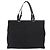 Borsa Tote PRADA in tela nero e oro Auth 176696 D'oro - vista 13