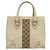 Borsa a Mano GUCCI GG Canvas Pelle Beige Oro 120895 Auth 177265 D'oro - vista 13