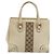 Borsa a Mano GUCCI GG Canvas Pelle Beige Oro 120895 Auth 177265 D'oro - vista 2