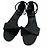 Hermès Sandali con cinturini incrociati in pelle e velluto 40 Nero