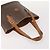 Céline Borsa a Spalla CELINE Macadam Canvas PVC Pelle 2 Set Marrone Auth am11453 - vista 5