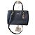 Coach Handtasche aus schwarzem genarbtem Leder