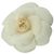 Timeless Chanel Spilla Camelia in tessuto di seta bianco vintage