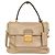 Borsa a mano in pelle da donna Miu Miu beige chiaro