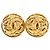 Orecchini Chanel Gold CC placcati oro tondi con clip D'oro